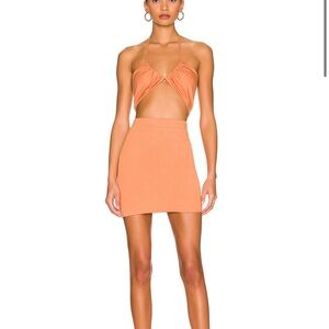 Super Down Alina Halter Set in Orange.